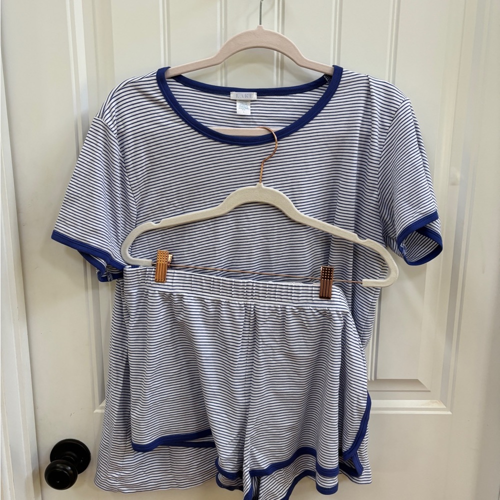 Lake Crewneck Royal Stripe Pajamas